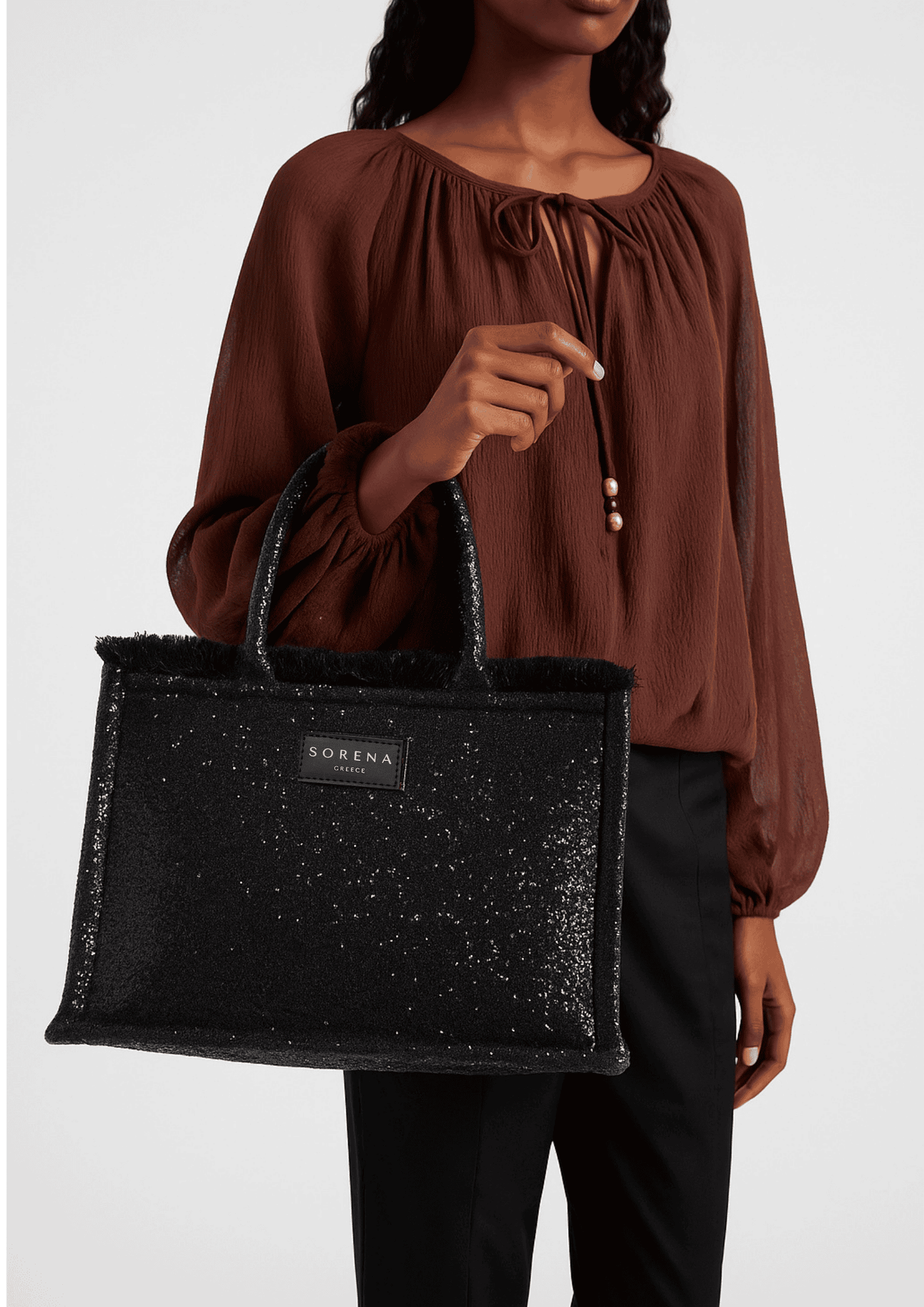 ADORA MEDIUM BLACK TOTE BAG
