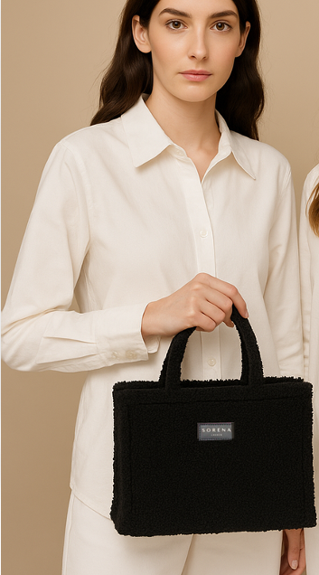 TEDDY BLACK MEDIUM TOTE BAG