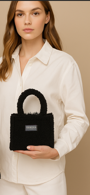 TEDDY BLACK MEDIUM TOTE BAG