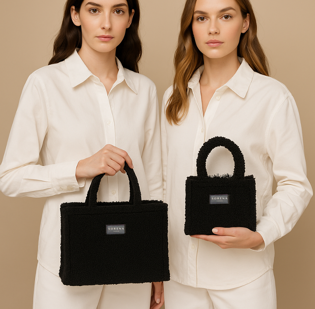 TEDDY BLACK MEDIUM TOTE BAG