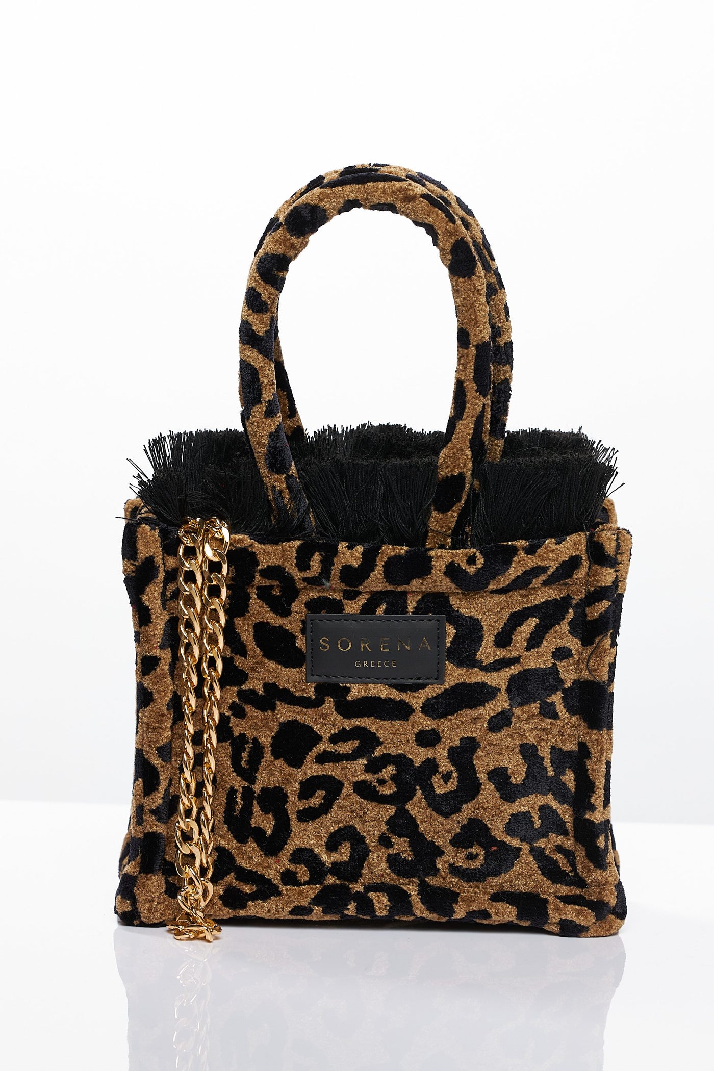 LEOPARD VELVET BROWN MINI