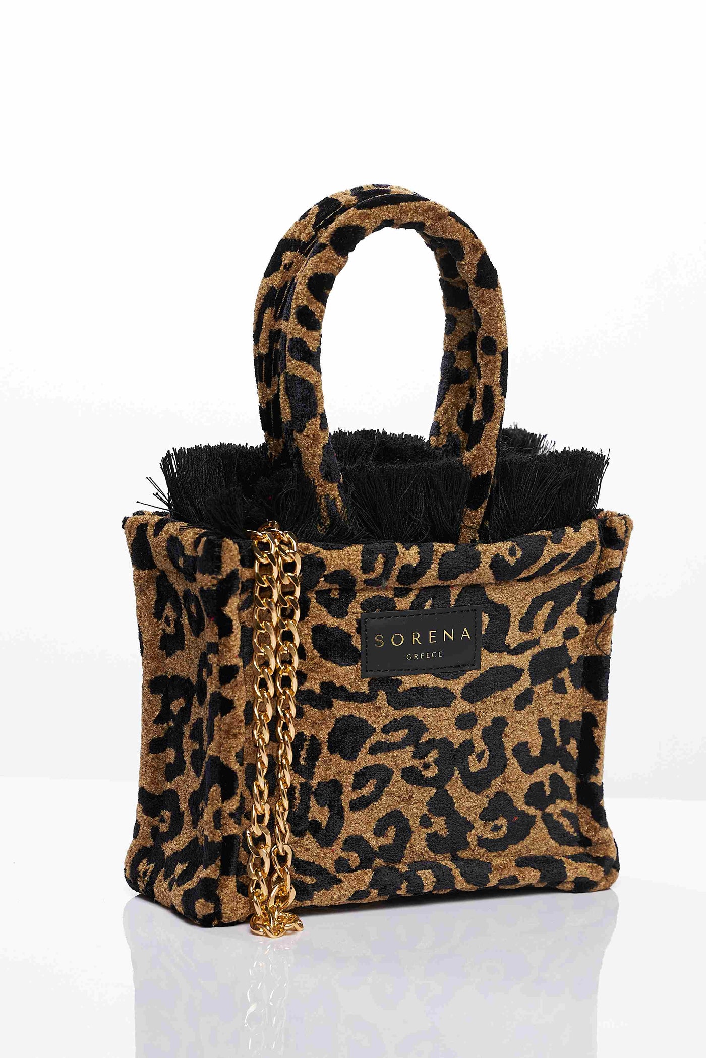 LEOPARD VELVET BROWN MINI
