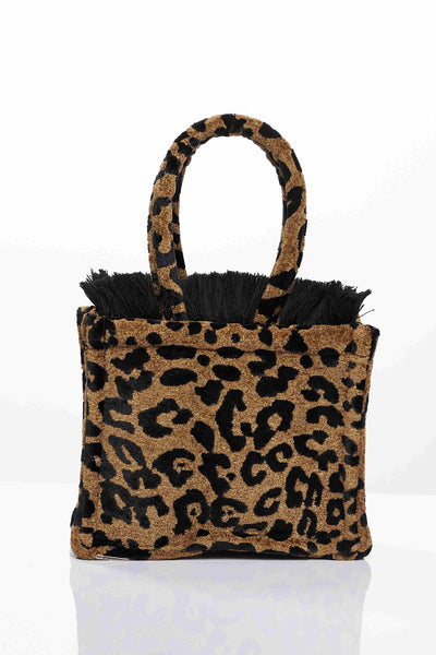 LEOPARD VELVET BROWN MINI