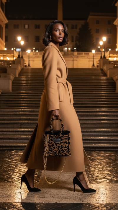 LEOPARD VELVET BROWN MINI